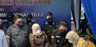 Seberat 308.445 gram sabu-sabu dan 29.482 pil Happy Five dimusnahkan BNN